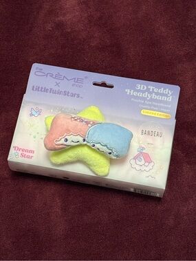 The Crème Shop x LittleTwinStars 3D Teddy Headband - Pastel Pink, Blue & Yellow